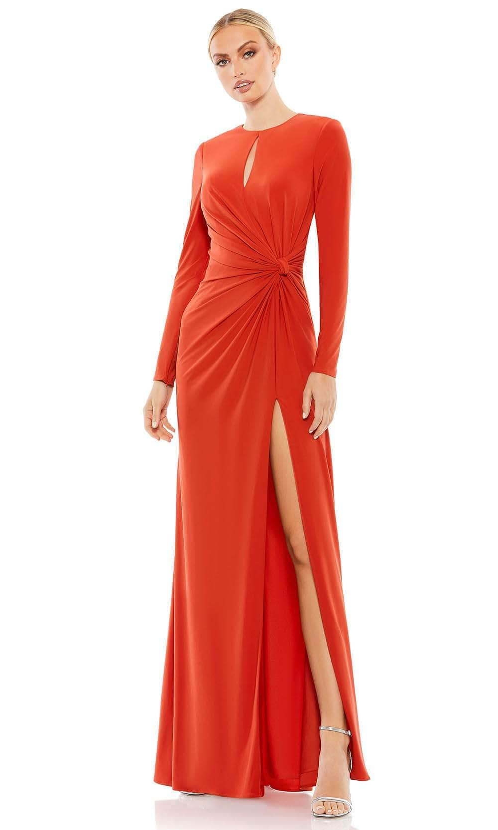 Image of Ieena Duggal 55708 - Keyhole Neck Long Sleeved Dress