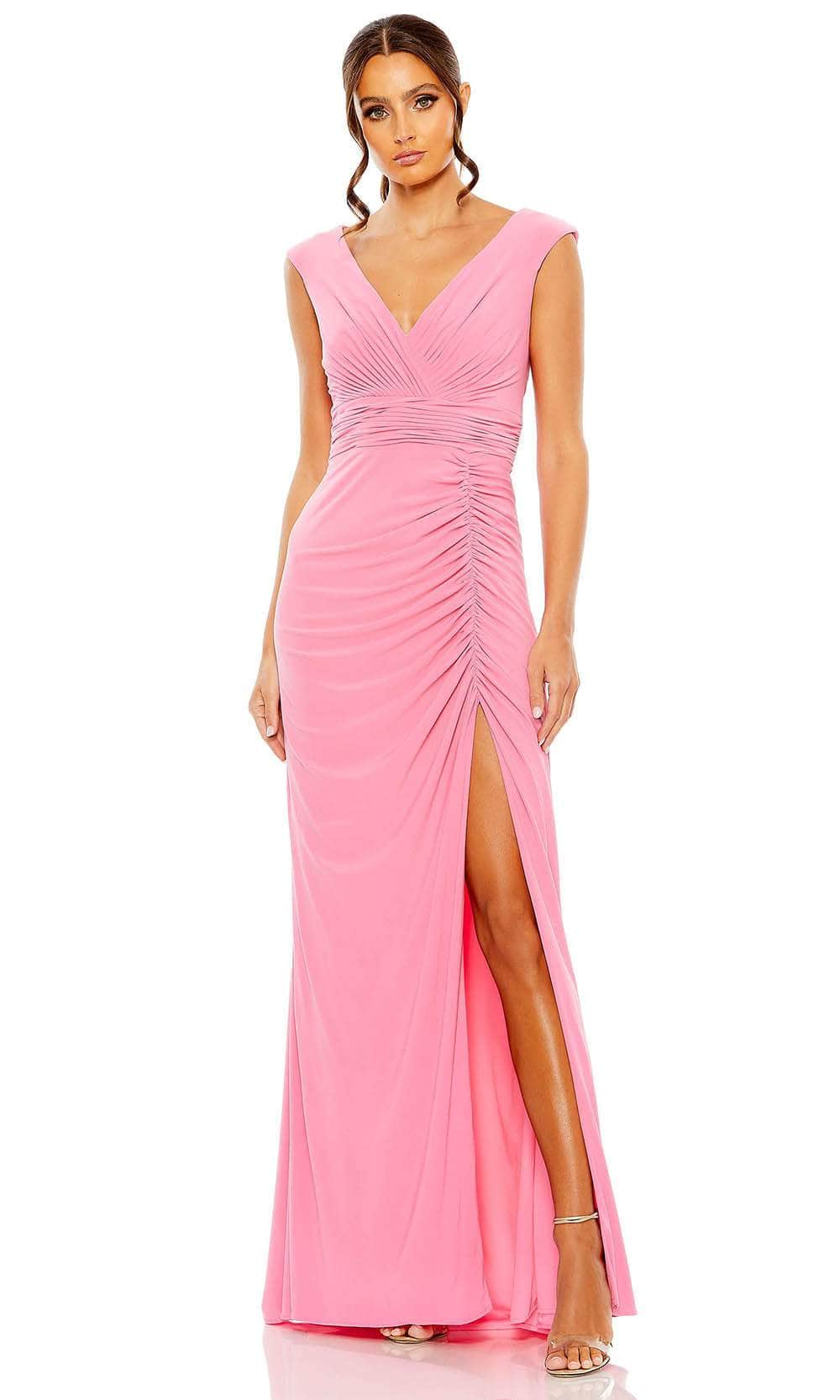 Image of Ieena Duggal 55974 - Ruched Sheath Dress with High Slit