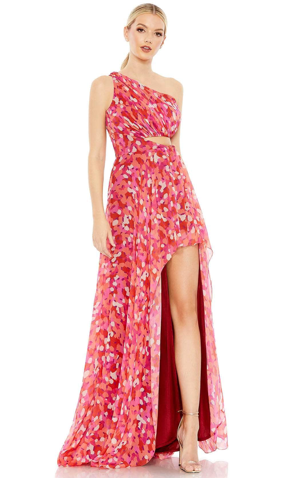 Image of Ieena Duggal 9160 - Asymmetrical One Shoulder High - Low Dress