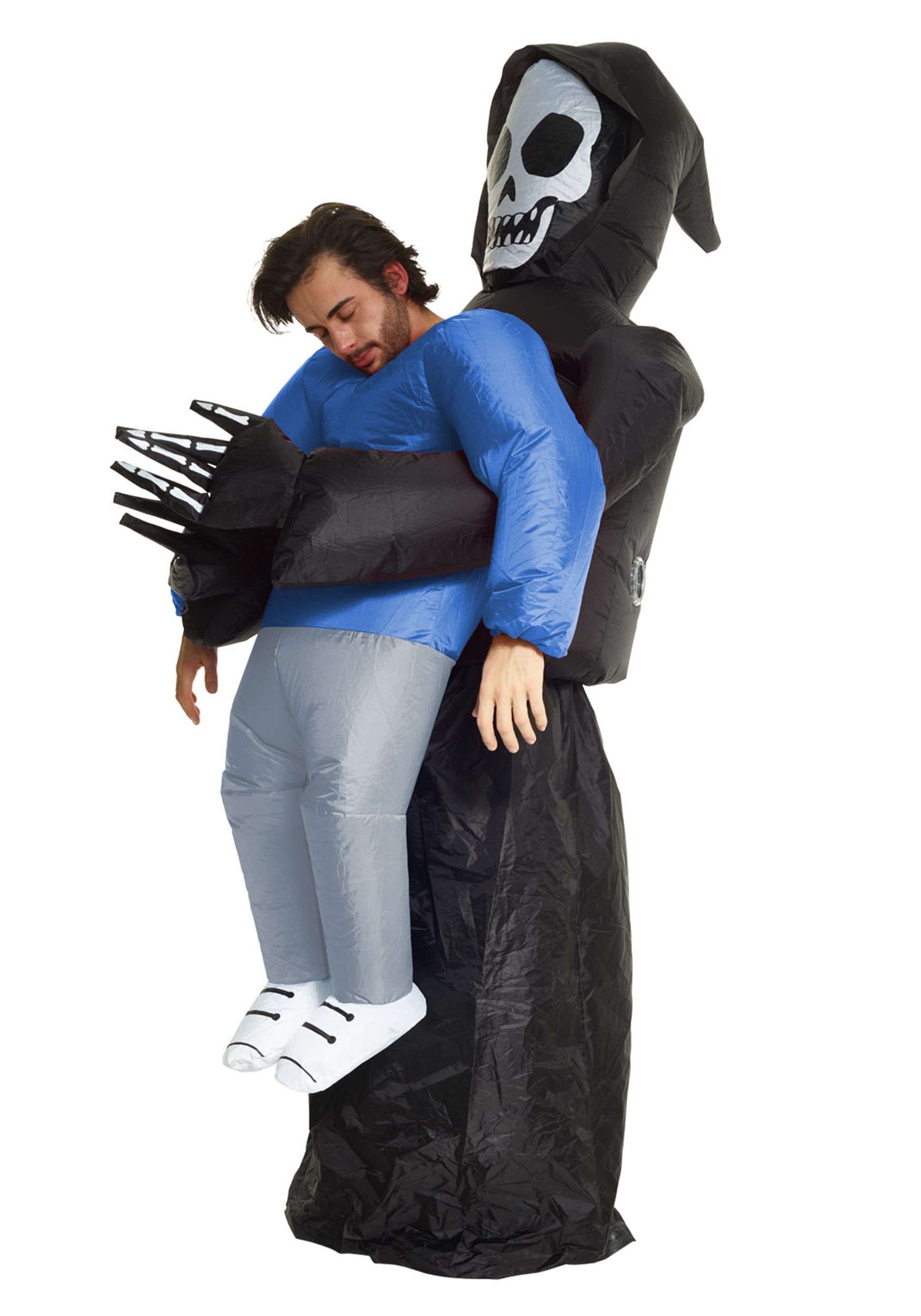 Image of Inflatable Grim Reaper Pick Me Up Costume for an Adult ID MPMCPIGR-ST