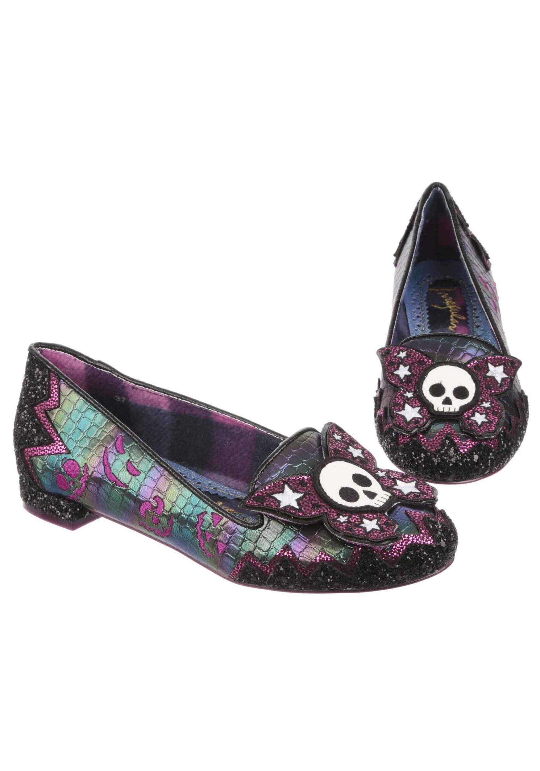 Image of Irregular Choice Deadly Skull Kiss Flats ID IRR4329-84A-10