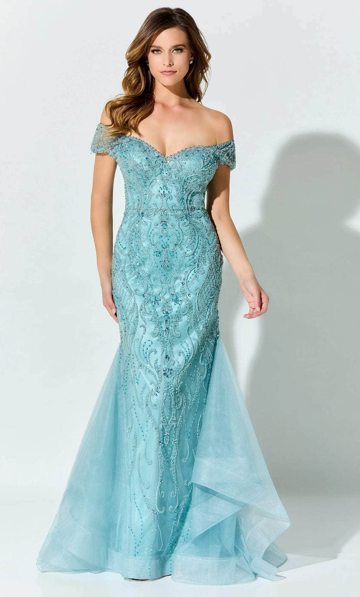 Image of Ivonne D ID926 - Off-Shoulder Embellished Prom Gown