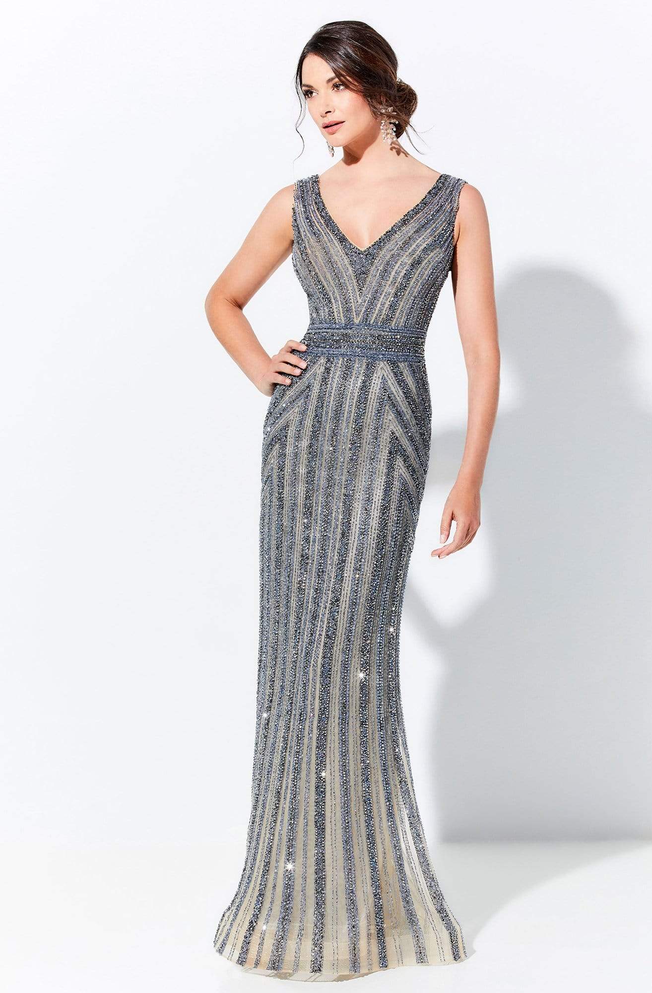 Image of Ivonne D by Mon Cheri - 120D12 Beaded Fitted Column Dress