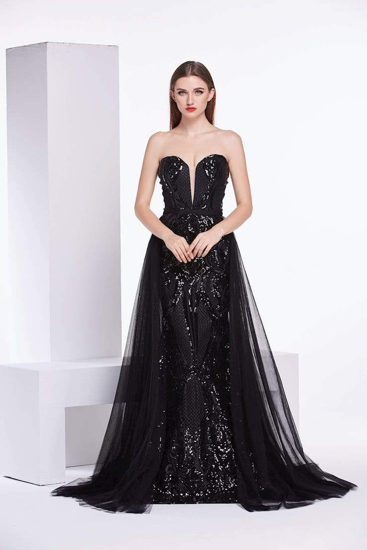 Image of J'Adore Dresses - J14026 Sequin Embellished Dress with Sheer Train