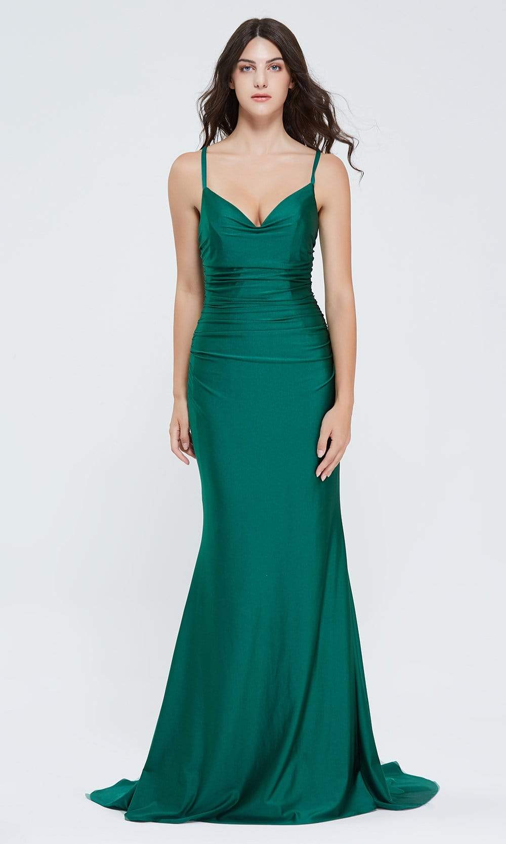 Image of J'Adore Dresses - J20015 Plunging V-Neck Trumpet Dress