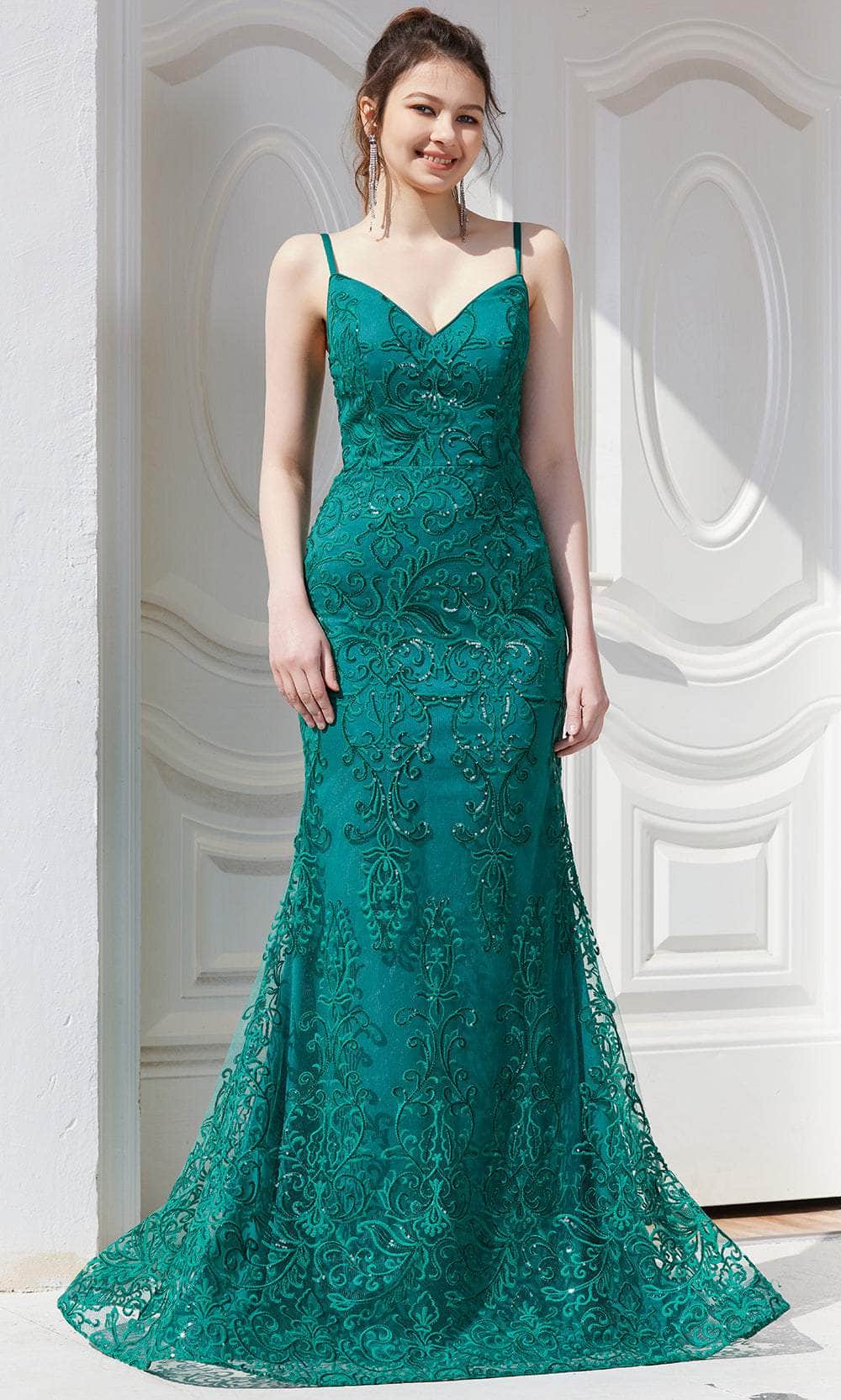 Image of J'Adore Dresses J21026 - Laced Fitted Formal Gown