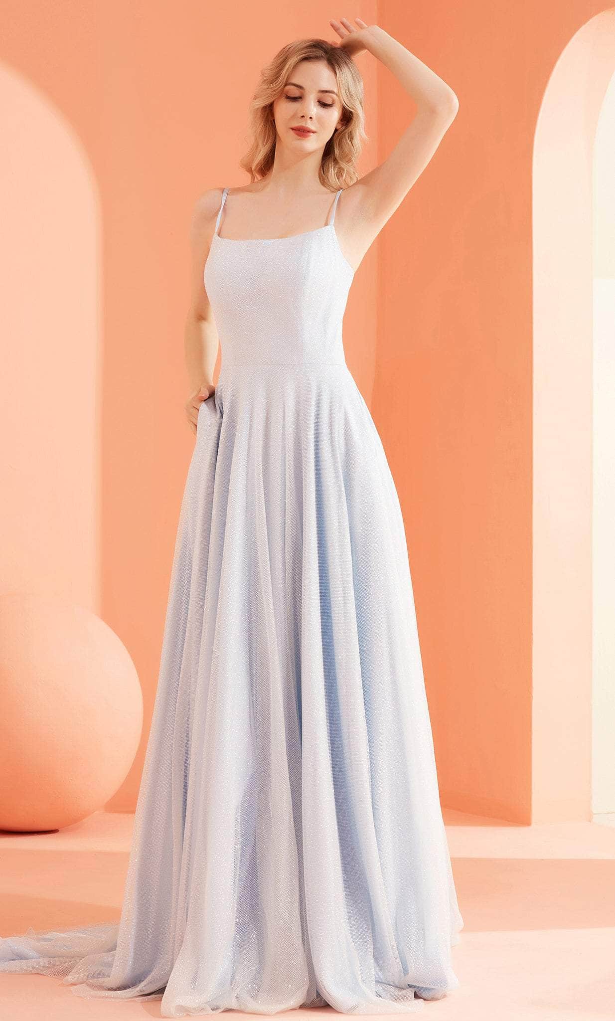 Image of J'Adore Dresses J22019 - Sleeveless Glitter Tulle Evening Gown