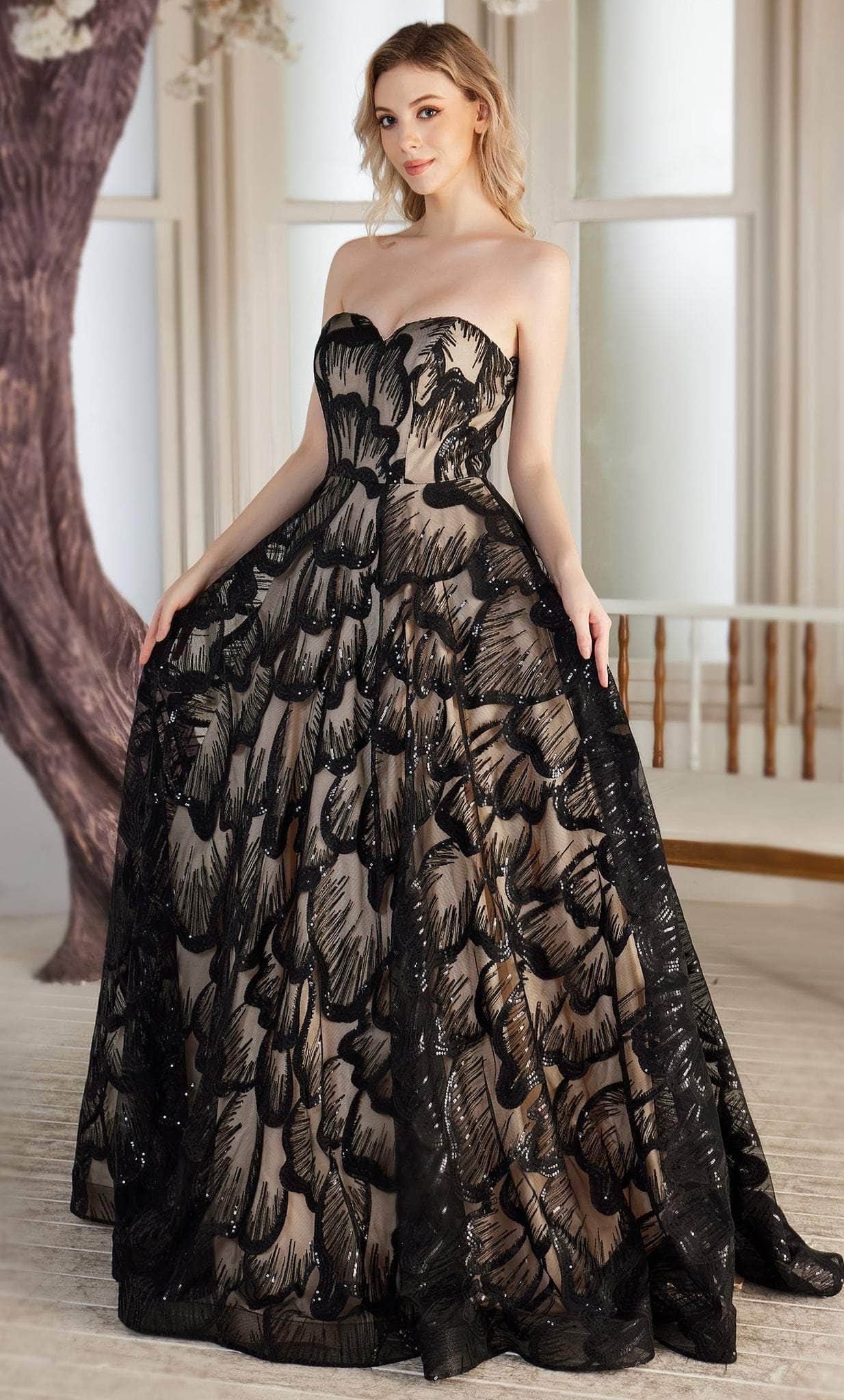 Image of J'Adore Dresses J22049 - Strapless Embellished Evening Gown