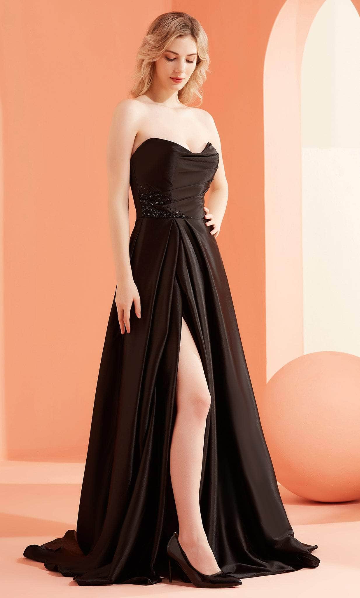 Image of J'Adore Dresses J22053 - Strapless Ruched Bodice Evening Gown