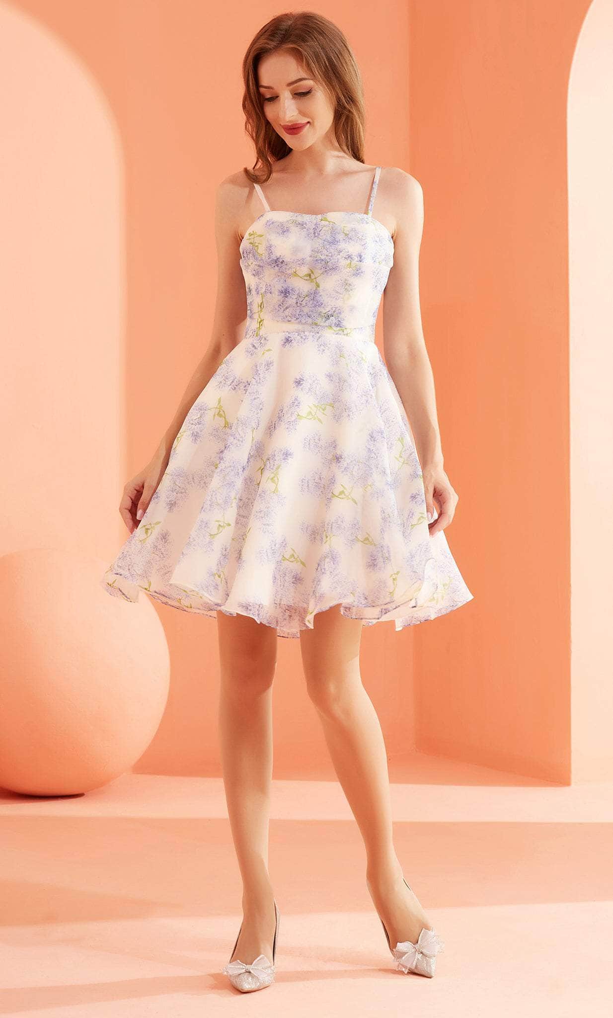 Image of J'Adore Dresses J22076 - Lavender-Motif Short A-line Dress