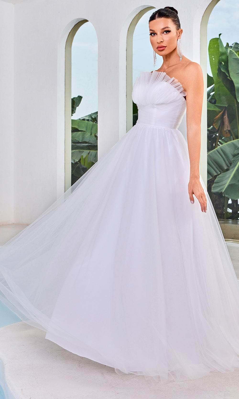 Image of J'Adore Dresses J24003 - Strapless Tulle Prom Dress
