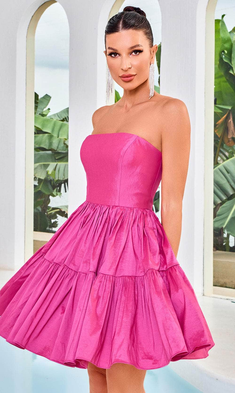 Image of J'Adore Dresses J24077 - Straight Across Tiered Cocktail Dress