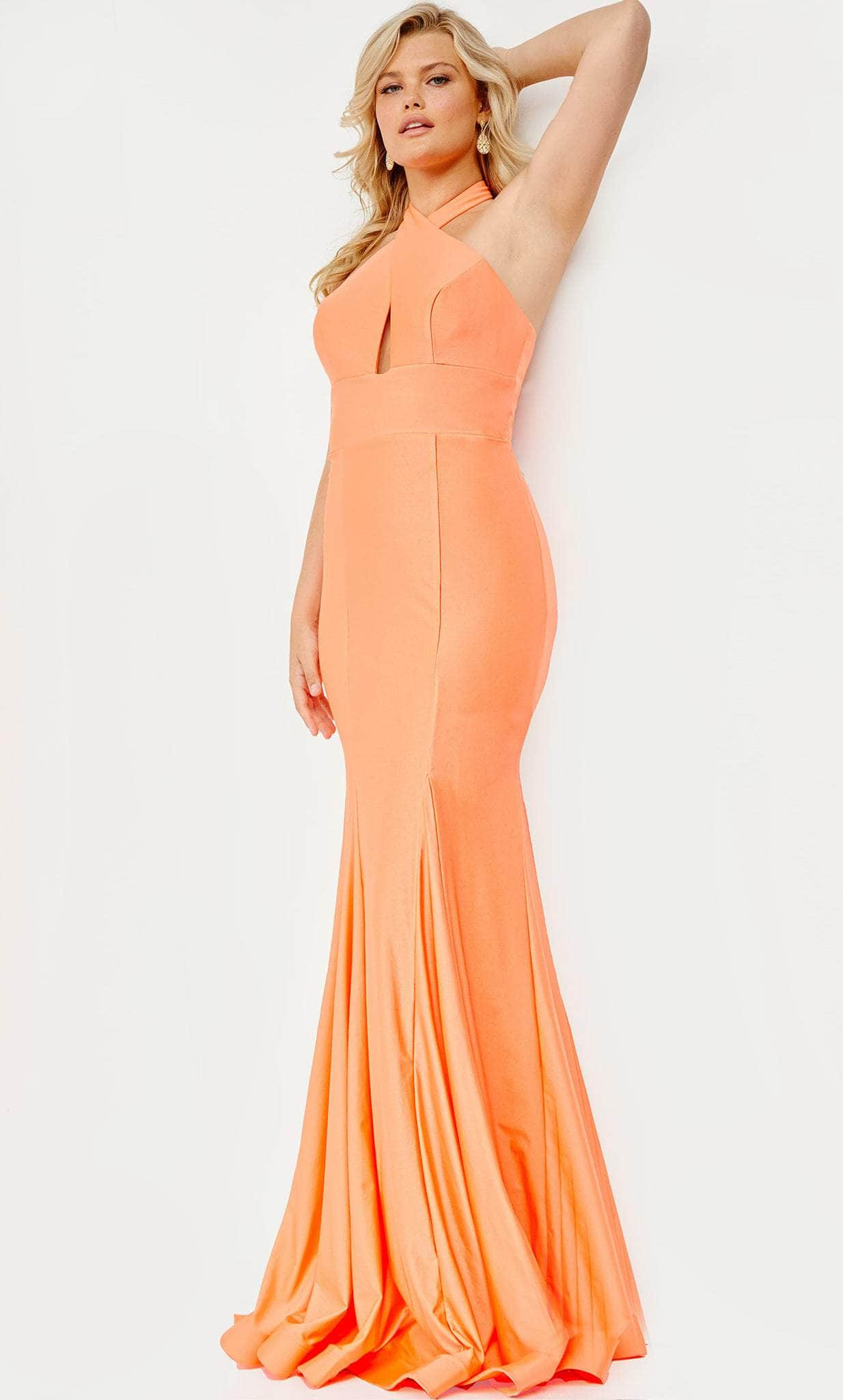 Image of JVN by Jovani JVN22524 - Halter Neck Backless Prom Gown