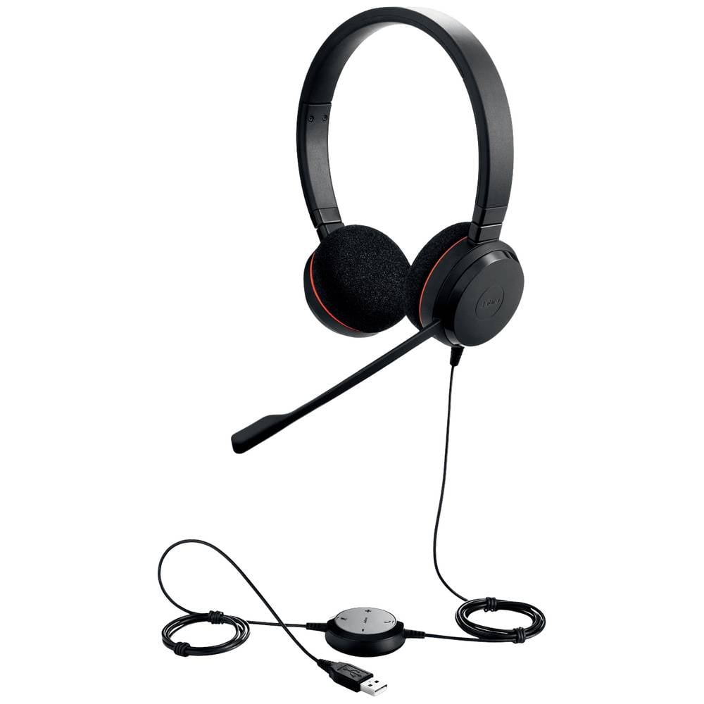 Image of Jabra Evolve 20 PC On-ear headset Corded (1075100) Stereo Black Microphone noise cancelling Headset Volume control