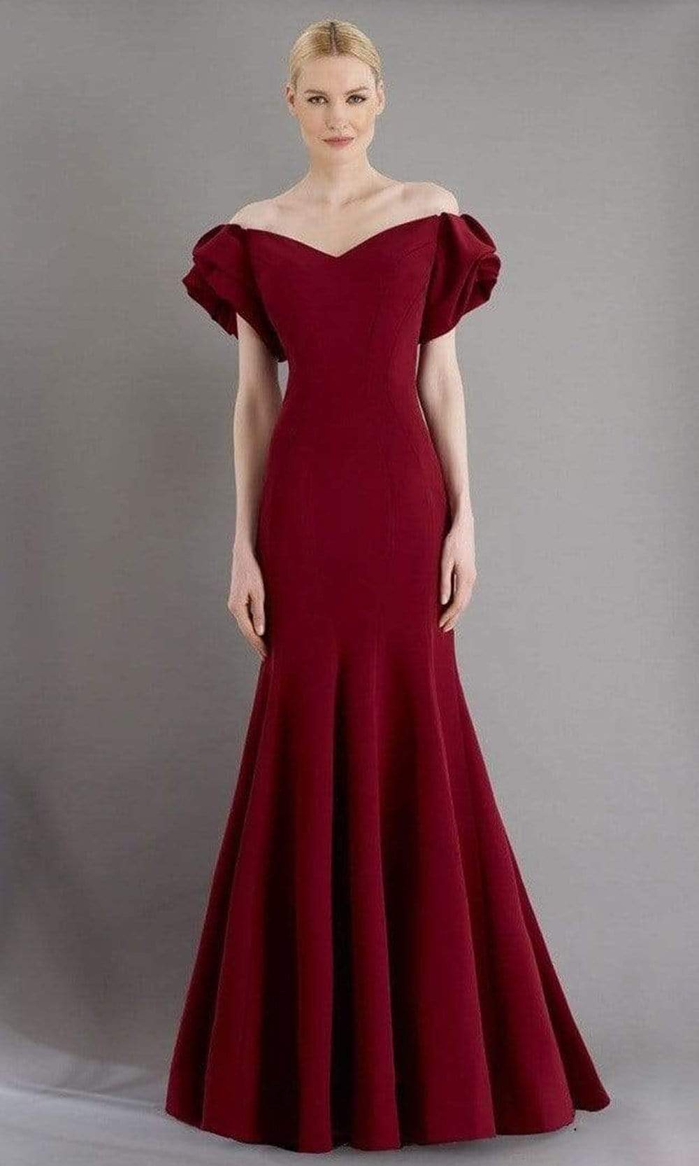 Image of Janique - 1943 Ruffled Off Shoulder Sweetheart Neck Mermaid Gown