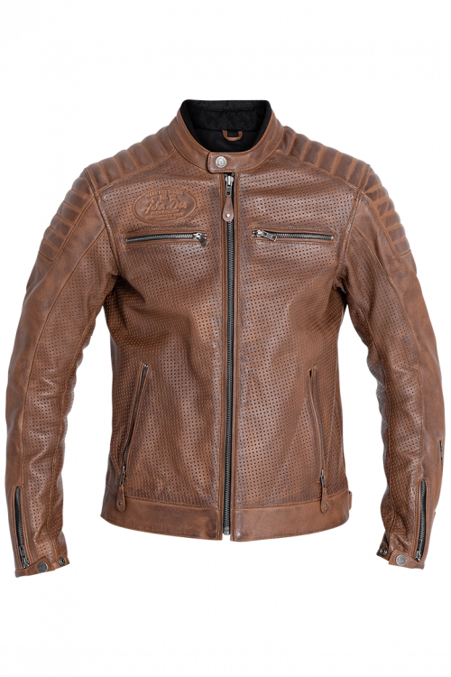 Image of John Doe Leather Jacket Storm Tobacco Size S EN