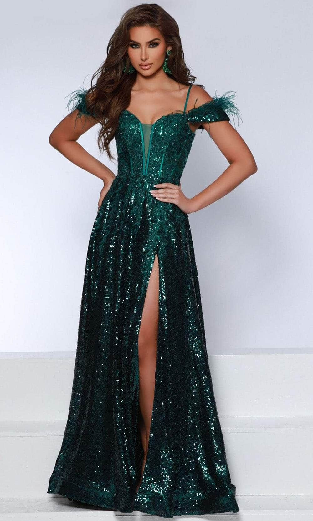 Image of Johnathan Kayne 2887 - Off Shoulder Corset Evening Dress