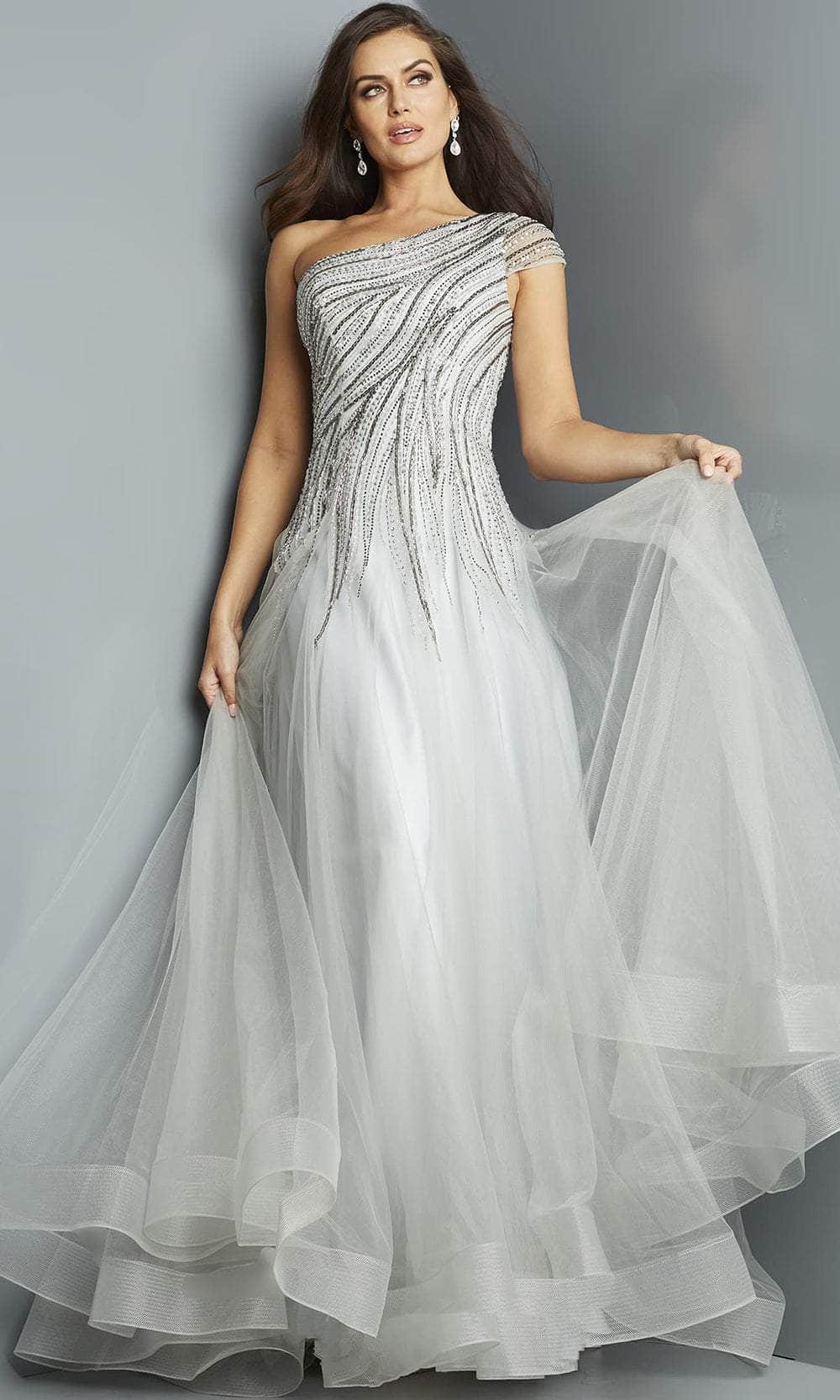 Image of Jovani 23042 - Embellished A-Line Evening Dress