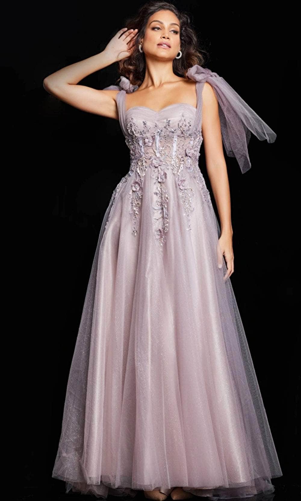 Image of Jovani 37467 - Embellished Shoulder Evening Dress