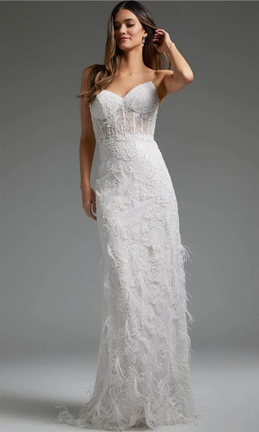 Image of Jovani JB40590 - Lace Sheath Bridal Dress