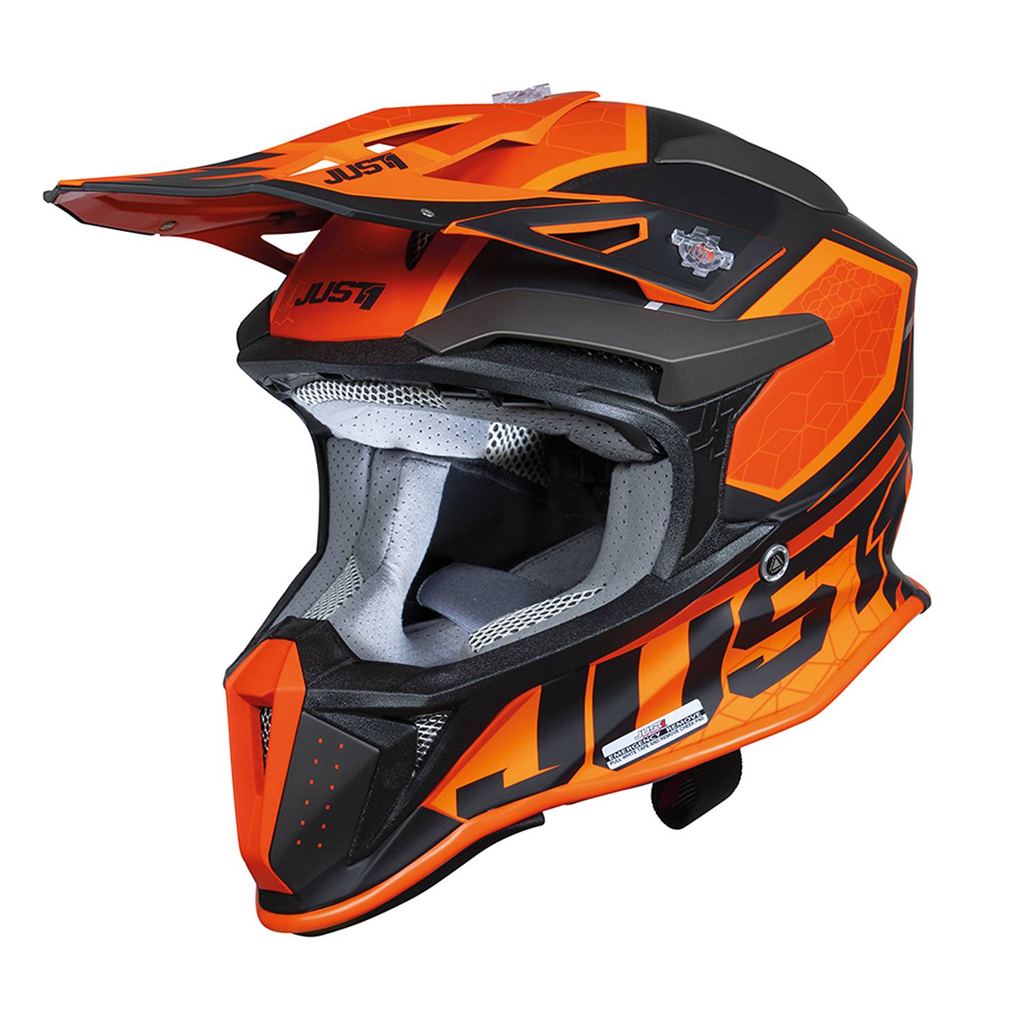 Image of Just1 J18-F Hexa Orange Schwarz Mattet Offroad Helme Größe L