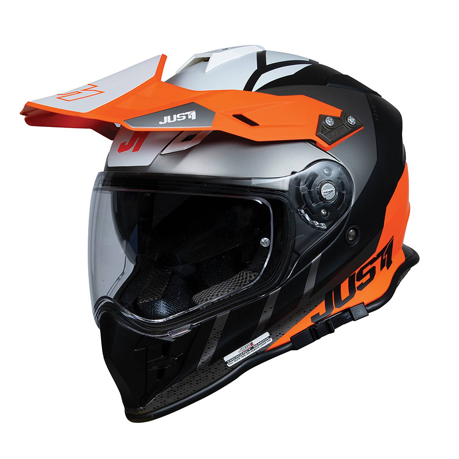 Image of Just1 J34 Pro Outerspace Orange Titanium Matt Adventure Helmet Size L EN
