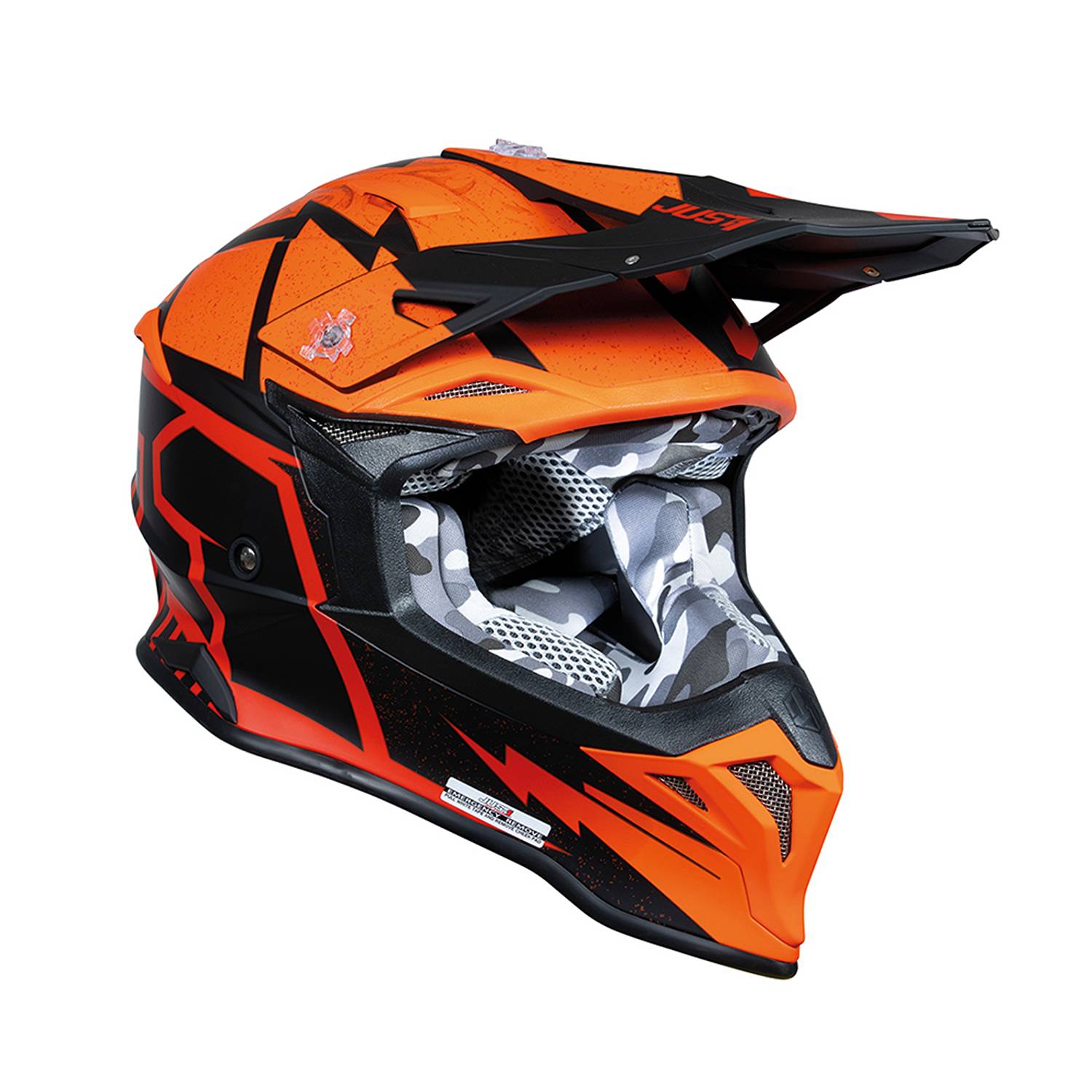 Image of Just1 J39 Poseidon Orange Black Offroad Helmet Size XL EN