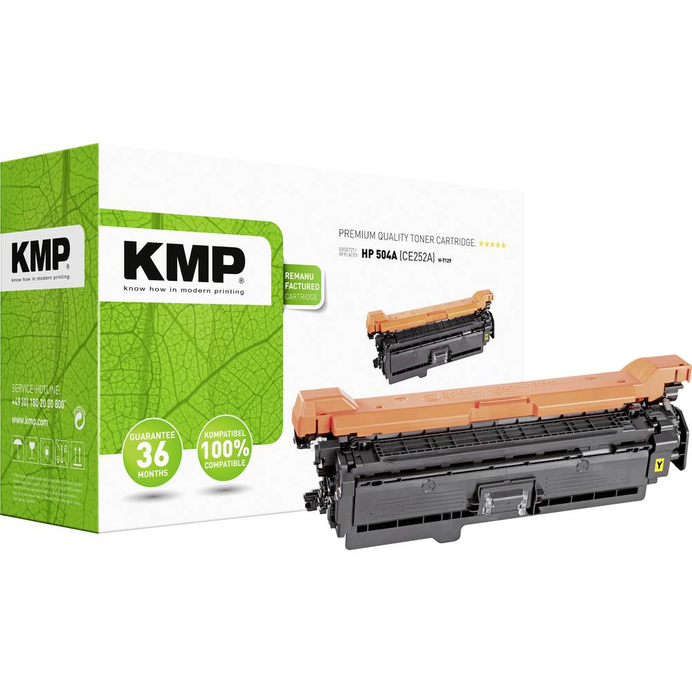 Image of KMP H-T129 Toner cartridge replaced HP 504A CE252A Yellow 7000 Sides Compatible Toner cartridge