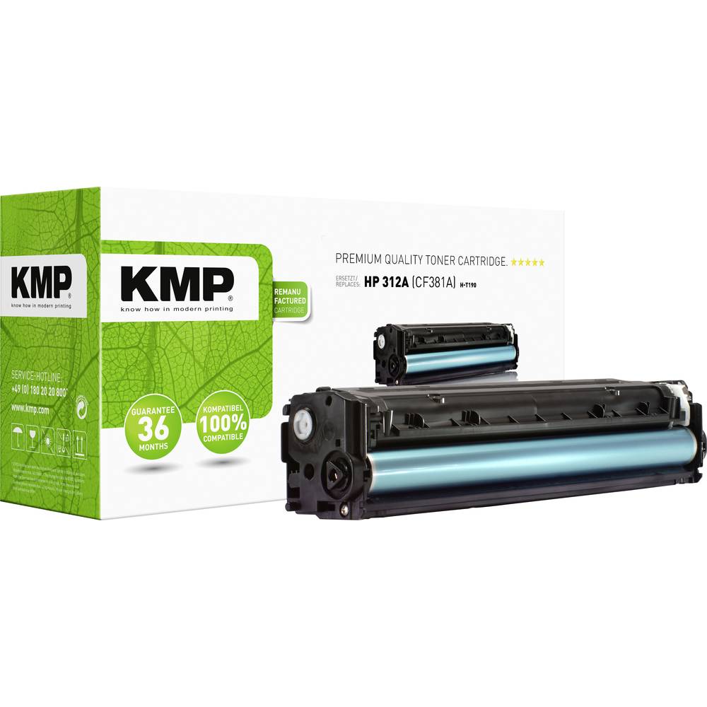 Image of KMP H-T190 Toner cartridge replaced HP 312A CF381A Cyan 2700 Sides Compatible Toner cartridge