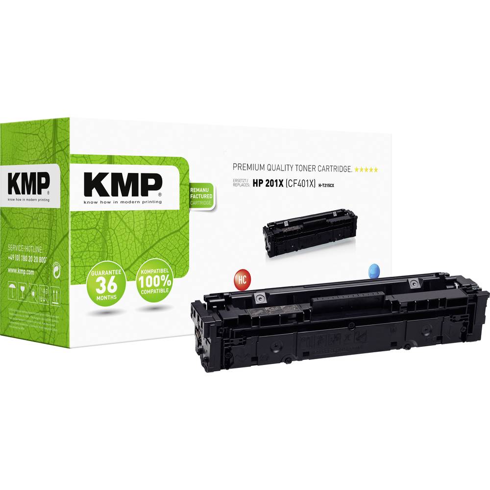 Image of KMP H-T215CX Toner cartridge replaced HP 201X CF401X Cyan 2300 Sides Compatible Toner cartridge