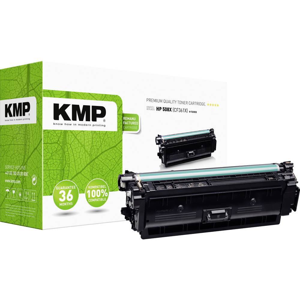 Image of KMP H-T223CX Toner cartridge replaced HP 508X CF361X Cyan 9500 Sides Compatible Toner cartridge