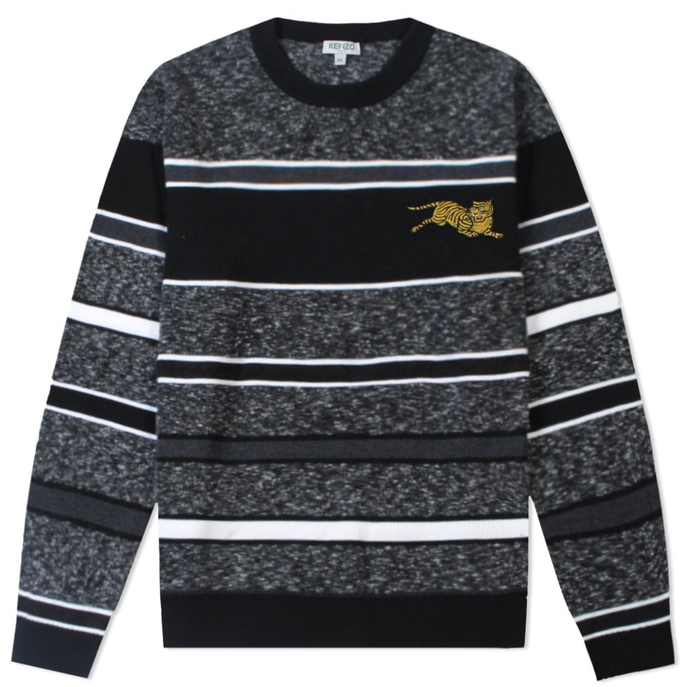 Image of Kenzo Men's Jumping Tiger Knitted Jumper Grey M