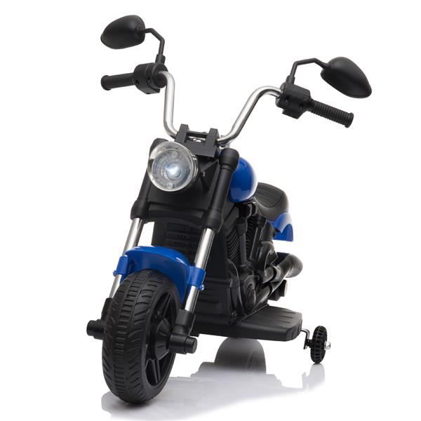 Image of Kids Electric Ride On Motorcycle With Training Wheels 6V - Blue