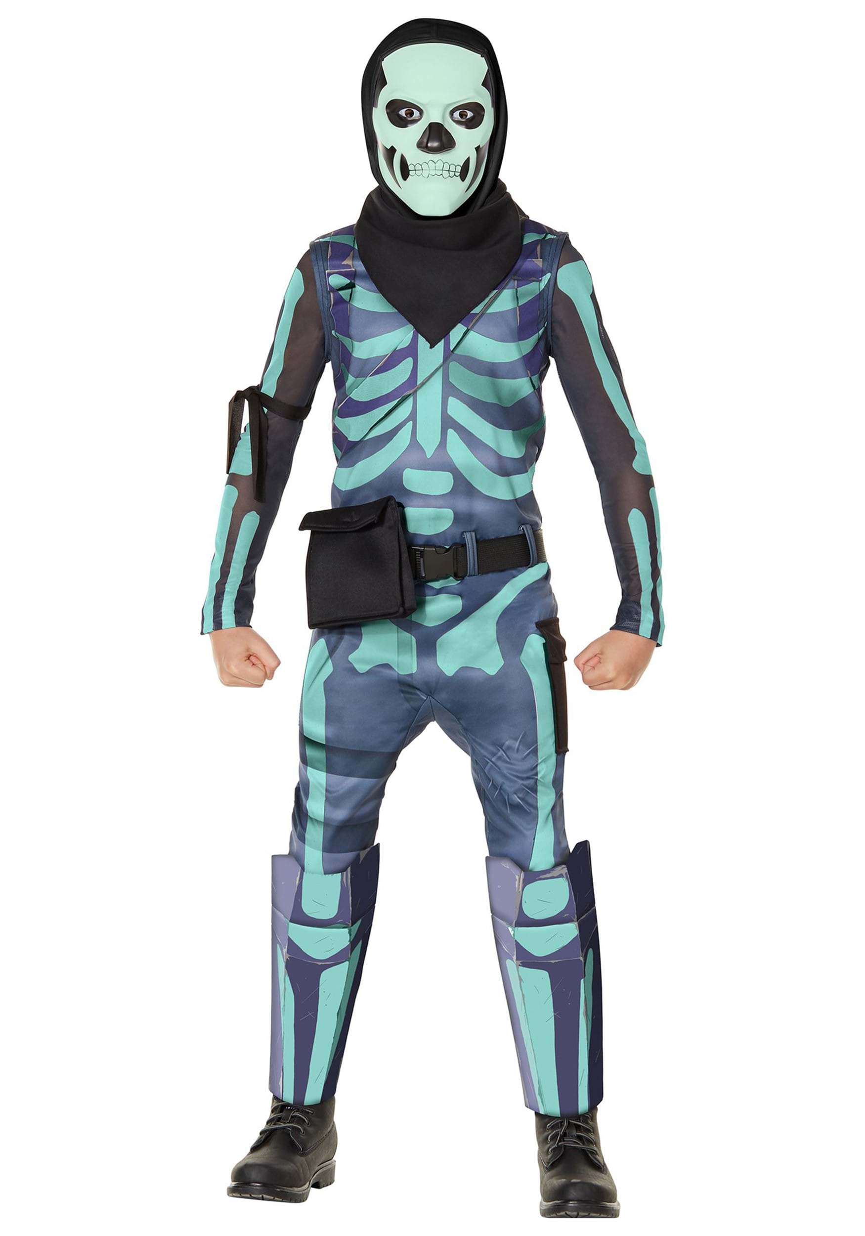 Image of Kids Fortnite Green Skull Trooper Costume ID ISP104732-L