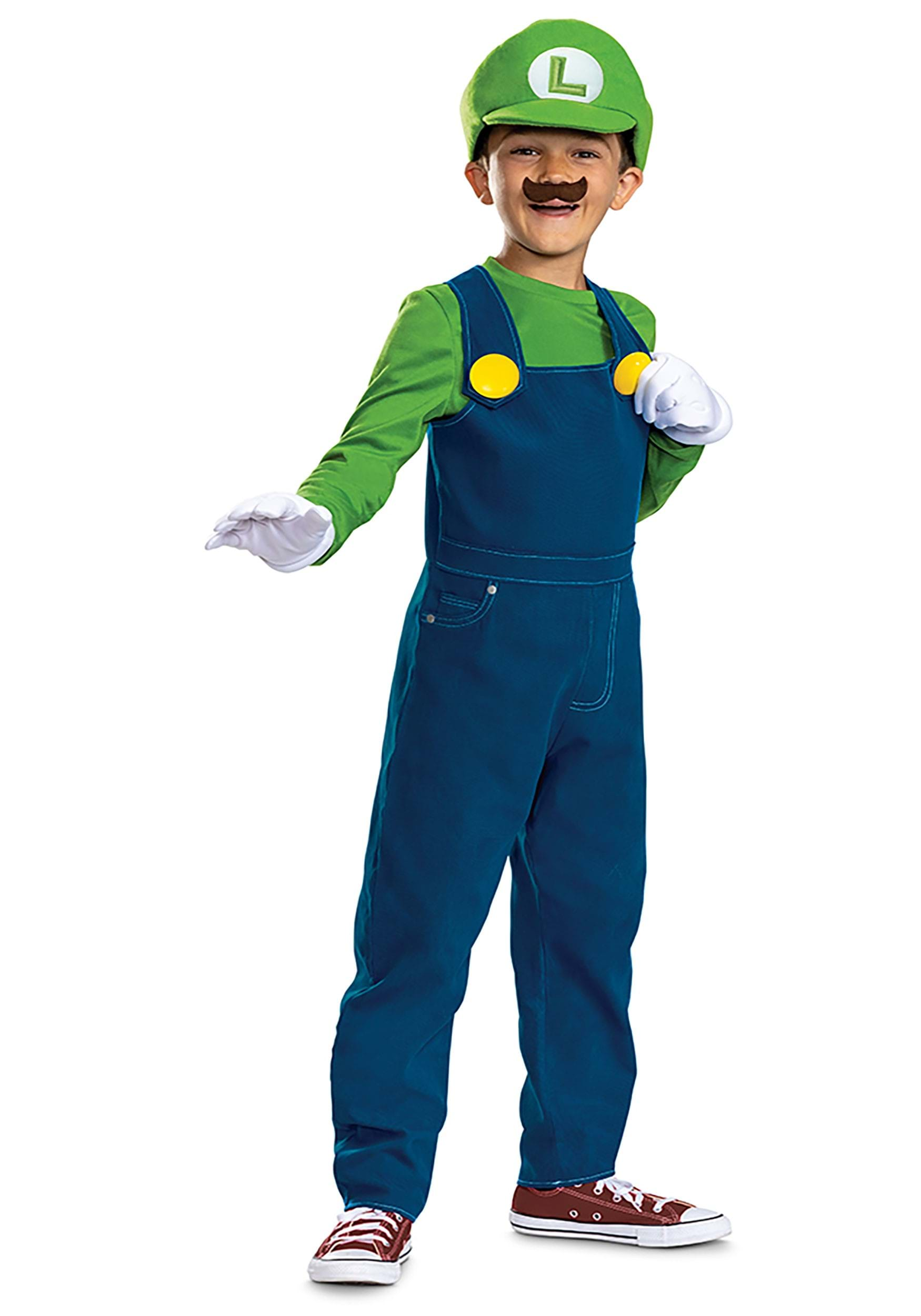 Image of Kid's Super Mario Bros Premium Luigi Costume ID DI146369-7/8