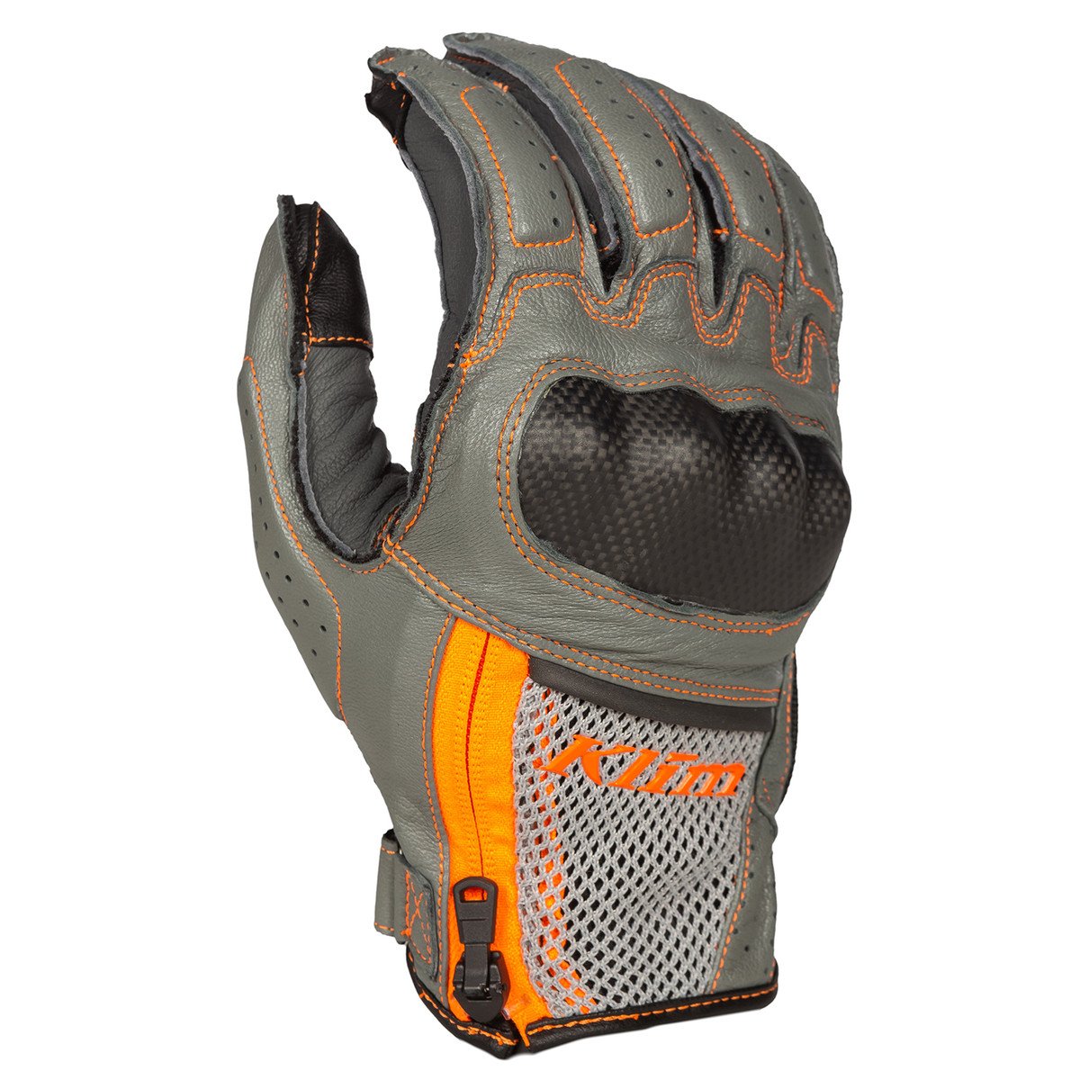 Image of Klim Induction Cool Grau Strike Orange Handschuhe Größe S