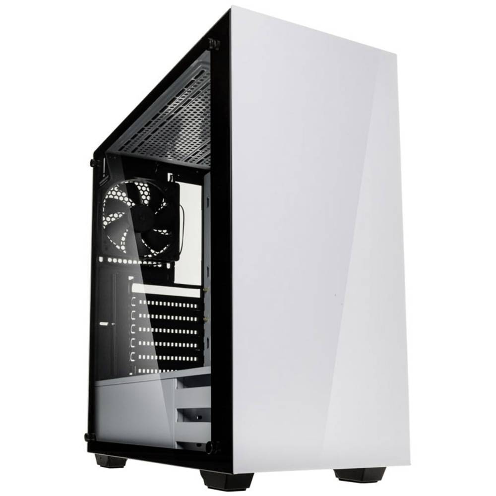 Image of Kolink STRONGHOLD WHITE Midi tower PC casing White Black 2 built-in fans Window Dust filter