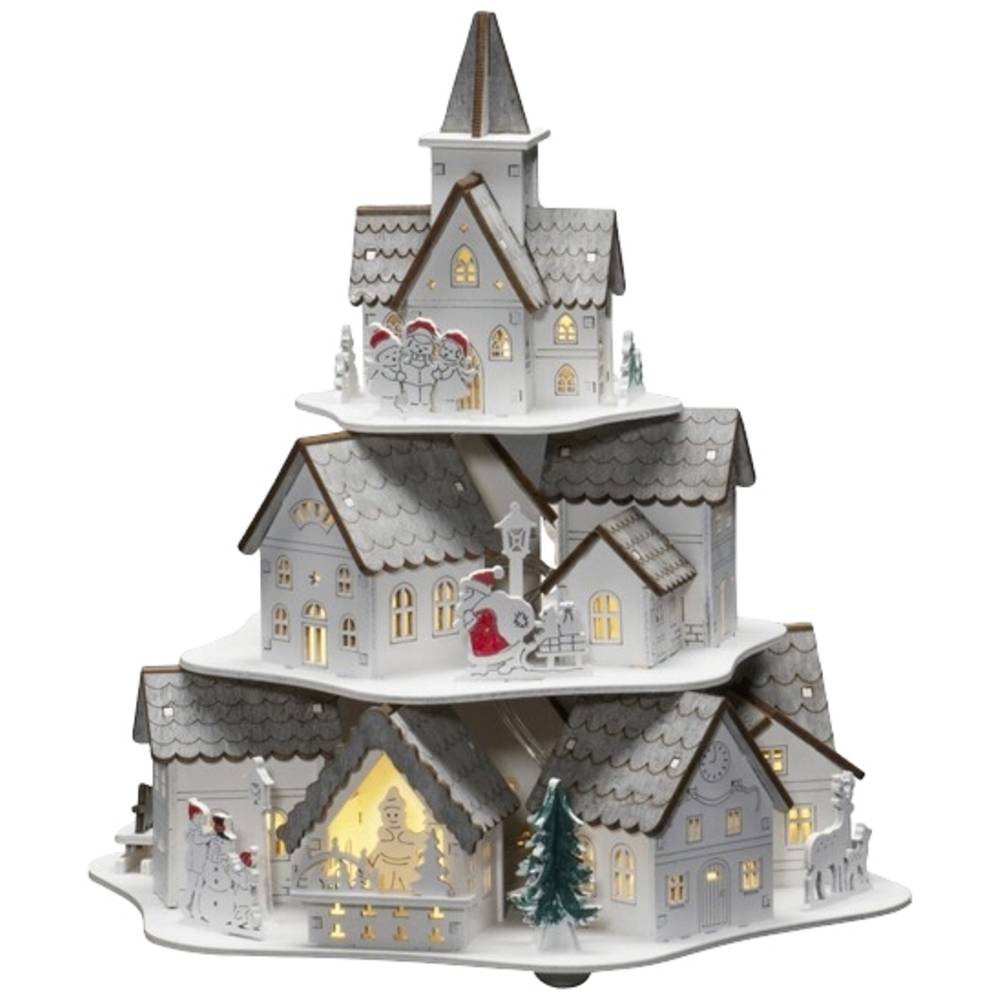 Image of Konstsmide 3256-210 Wooden figurine House Warm white LED (monochrome) Warm white Timer incl switch