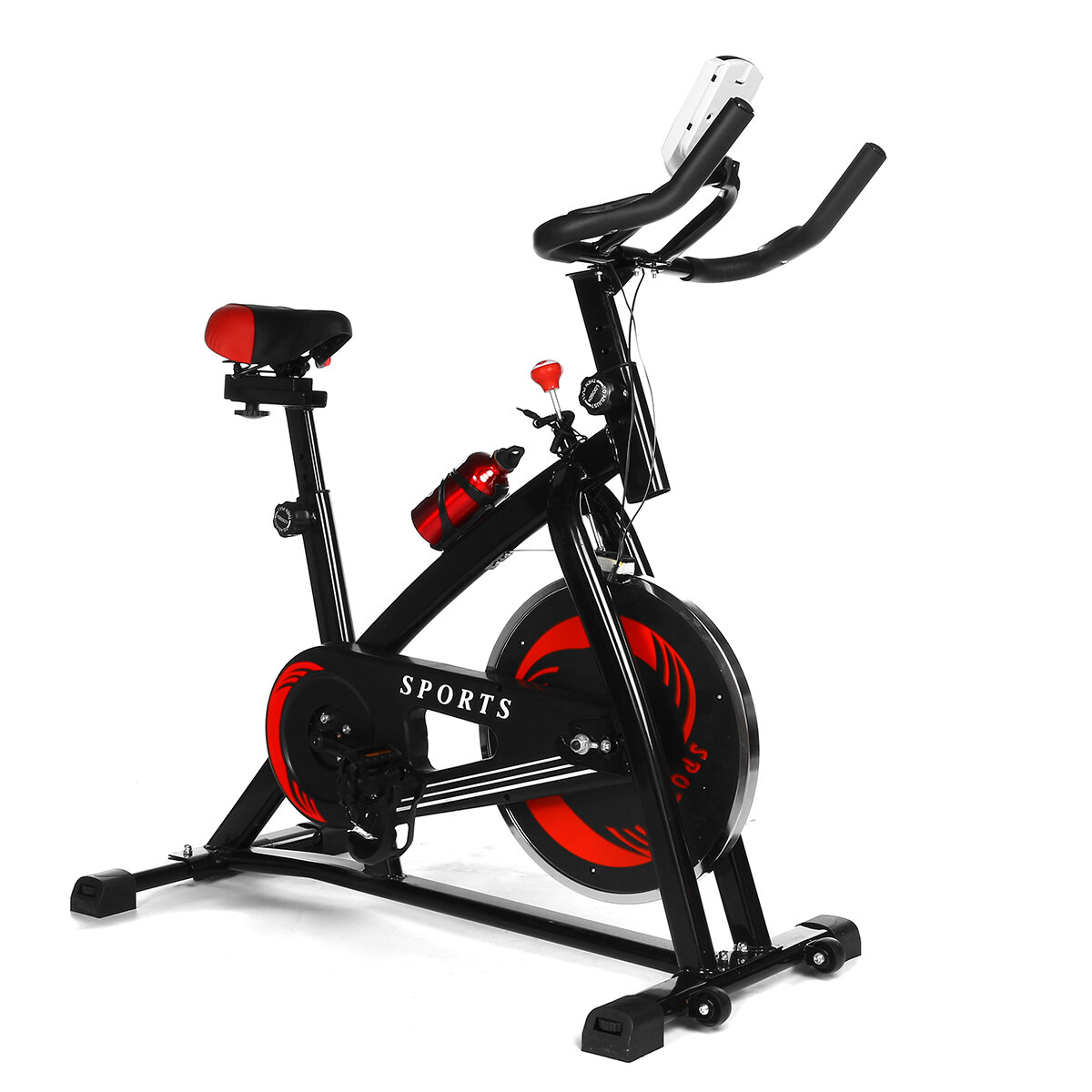 Image of LCD Exercise Bike Aerobic Sport Cycling Stationary Bicycle Ultra-quiet Adjustment Gym Indoor Fitness Equipment