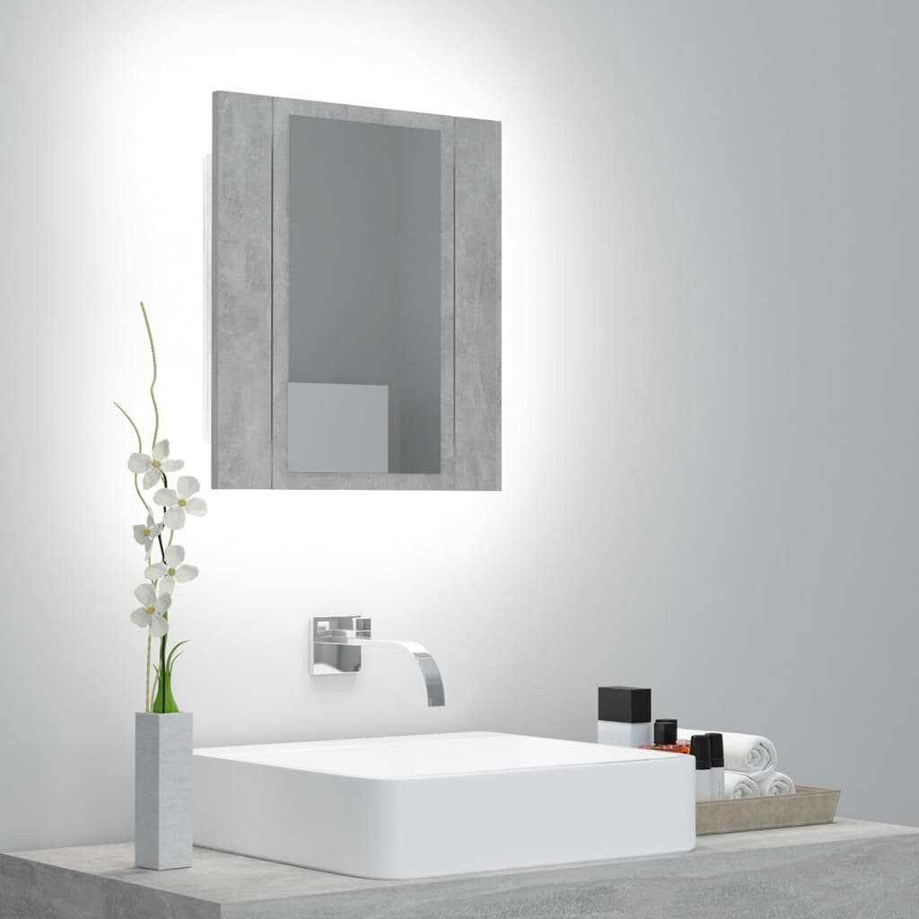 Image of LED Bathroom Mirror Cabinet Concrete Gray 157"x47"x177"