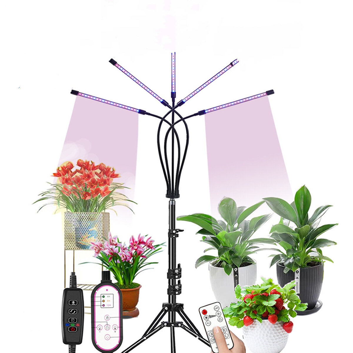 Image of LED Grow Light Remote Control Plant Growing Lamp Lights with Tripod for Indoor Plants