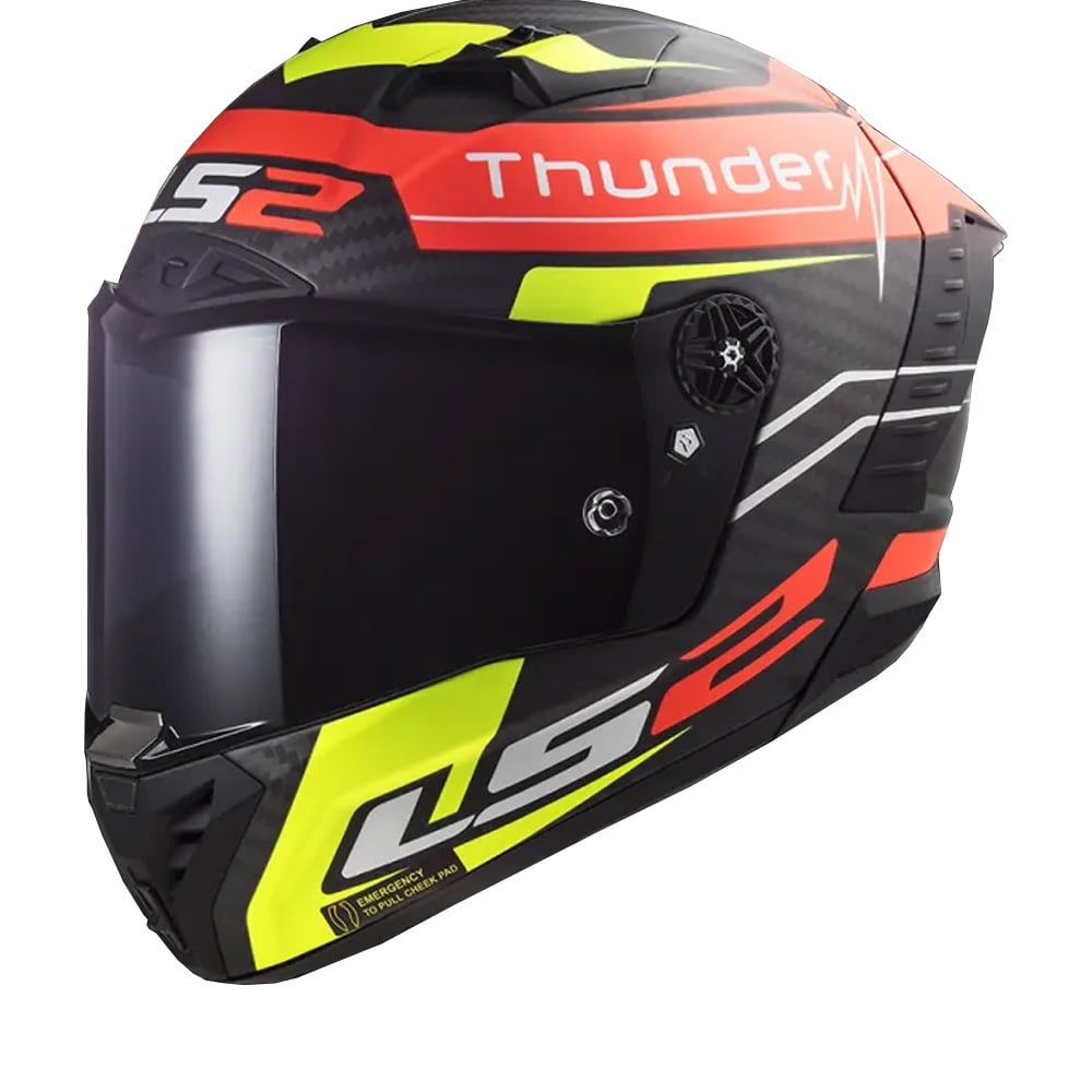 Image of LS2 FF805 Thunder C Attack Matt Red H-V Yellow-06 Full Face Helmet Size S ID 6923221123720