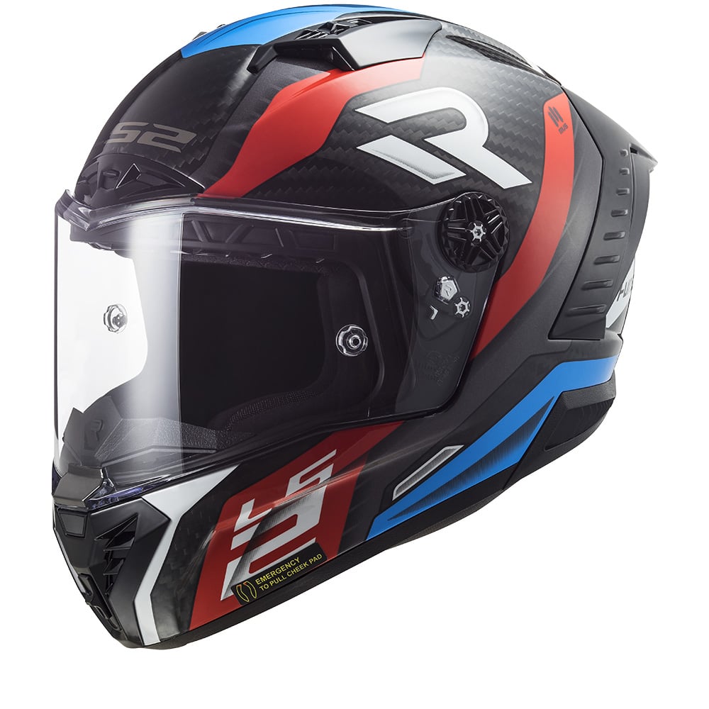 Image of LS2 FF805 Thunder C Supra Red Blue-06 Full Face Helmet Size S EN