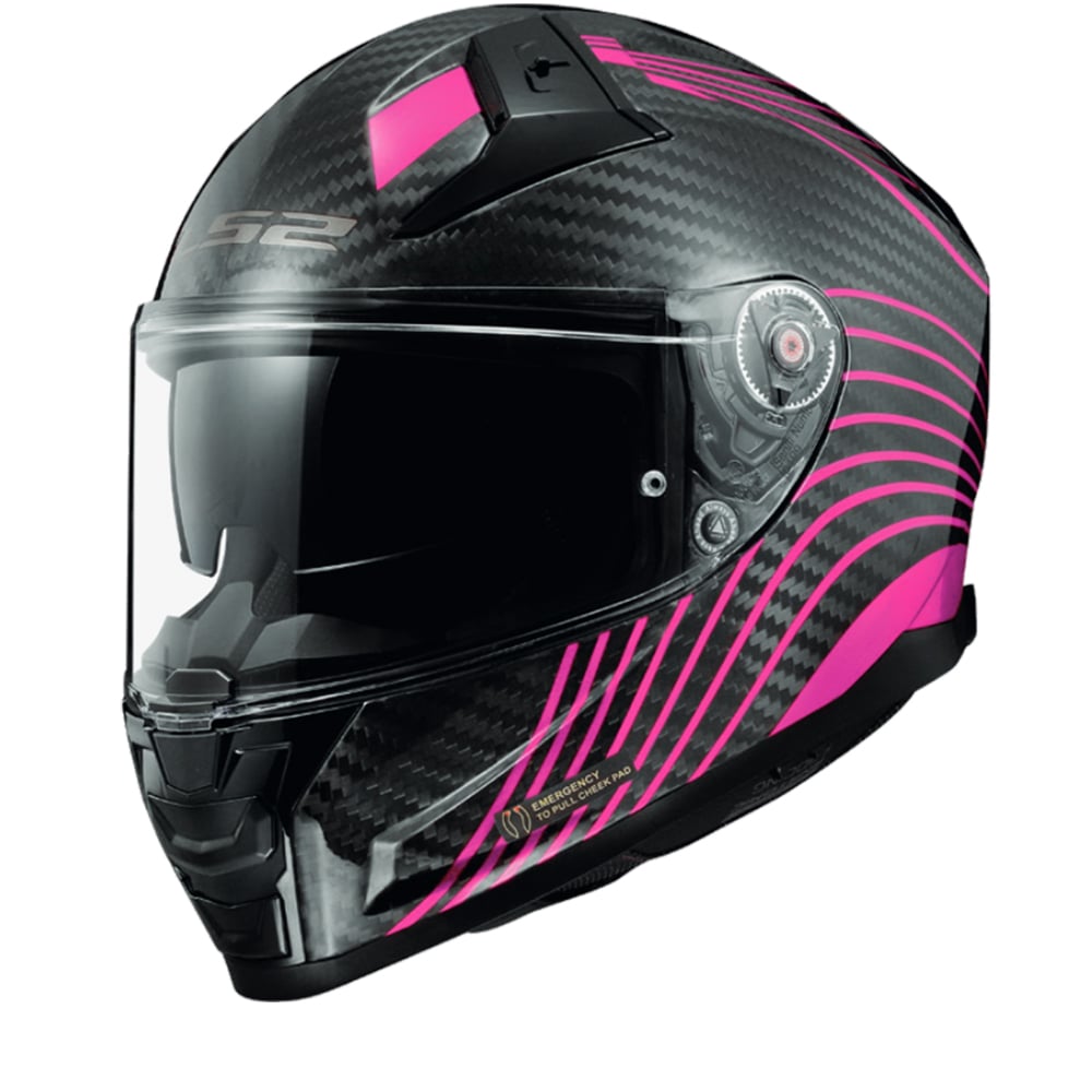 Image of LS2 FF811 Vector II Carbon Flux Glossy Violet Full Face Helmet Talla L