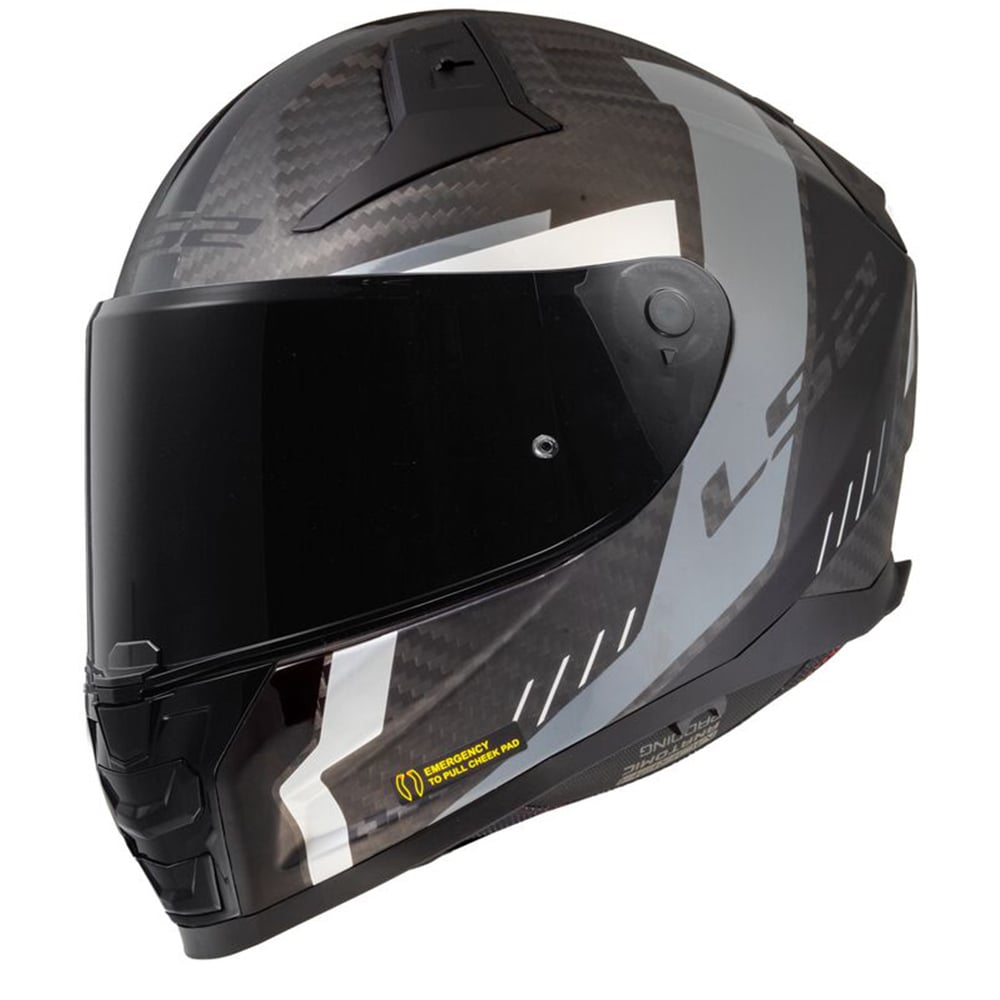 Image of LS2 FF811 Vector II Carbon Grid Matt Black Grey Full Face Helmet Größe XL