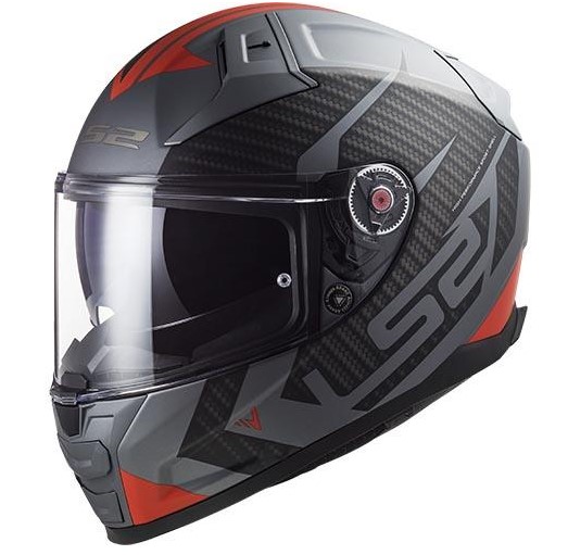 Image of LS2 FF811 Vector II Splitter Matt Titanium Red Full Face Helmet Talla 2XL