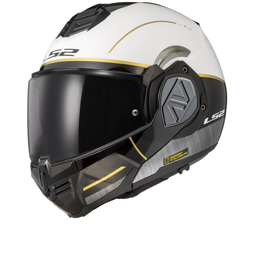Image of LS2 FF906 Advant Iron Matt White Black Jeans-06 Modular Helmet Talla 2XL