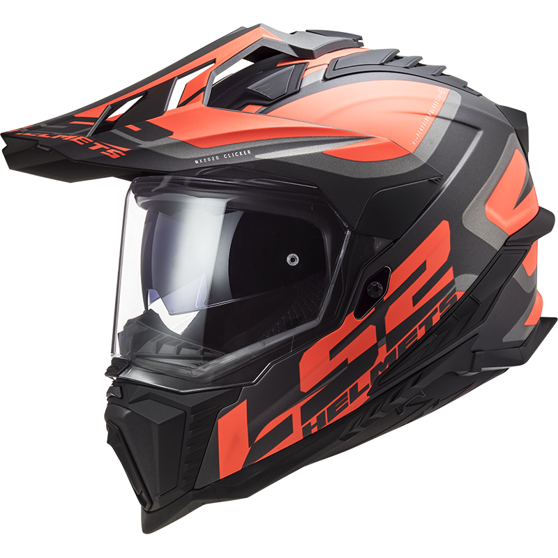 Image of LS2 MX701 Explorer Alter Matt Black Fluo Orange 06 Adventure Helmet Size S EN