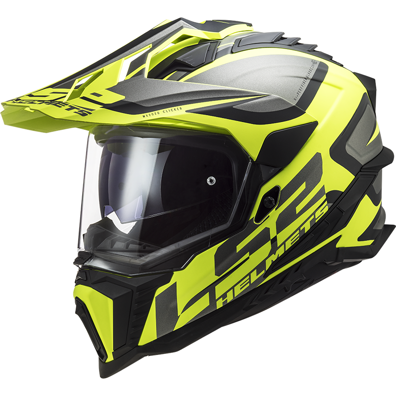 Image of LS2 MX701 Explorer Alter Matt Black Hi-Vis Yellow ECE 2206 Adventure Helmet Size S EN