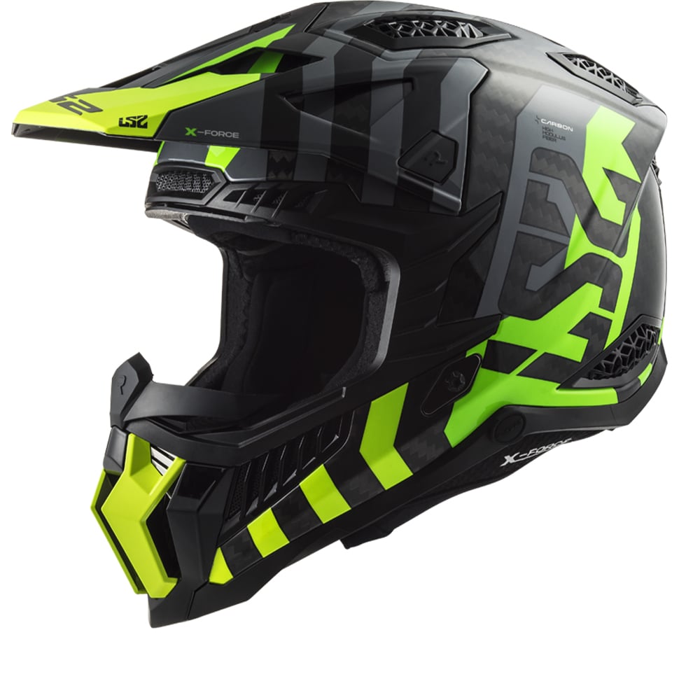 Image of LS2 Mx703 C X-Force Barrier H-V Yellow Green Offroad Helmet Talla XL